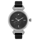 Fastrack, Women's  Watch Analog, Black Dial Black Leather Strap, 6131SL01